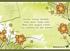 e-Kartka e Kartki z tagiem: e-Kartka kwiaty Miłosne pytanie, kartki internetowe, pocztówki, pozdrowienia