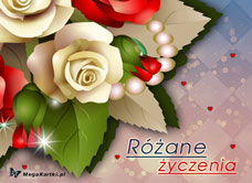 e-Kartka e Kartki z tagiem: Bukiet kwiatów Różane życzenia, kartki internetowe, pocztówki, pozdrowienia