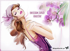 e-Kartka e Kartki z tagiem: Życzenia imieninowe Uwielbiam zapach kwiatów, kartki internetowe, pocztówki, pozdrowienia