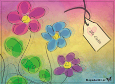 e-Kartka Darmowe e Kartki Kwiaty Tęczowe kwiatuszki, kartki internetowe, pocztówki, pozdrowienia