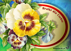 e-Kartka e Kartki z tagiem: Kartki z kwiatami darmo Bratki dla Ciebie, kartki internetowe, pocztówki, pozdrowienia