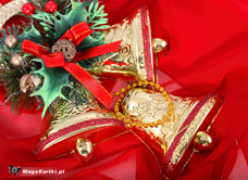 e-Kartka e Kartki z tagiem: Kartki bożonarodzeniowe Złote dzwoneczki, kartki internetowe, pocztówki, pozdrowienia