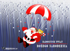 e-Kartka e Kartki z tagiem: Życzenia bożonarodzeniowe Lot Mikołaja, kartki internetowe, pocztówki, pozdrowienia