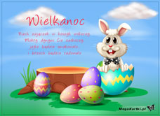 e-Kartka  Wielkanoc z Zającem, kartki internetowe, pocztówki, pozdrowienia