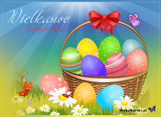 e-Kartka e Kartki z tagiem: Życzenia na Wielkanoc Wielkanocny koszyczek, kartki internetowe, pocztówki, pozdrowienia
