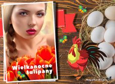 e-Kartka e Kartki z tagiem: Kartki na Wielkanoc Wielkanocne tulipany, kartki internetowe, pocztówki, pozdrowienia