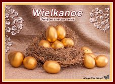e-Kartka Darmowe e Kartki Wielkanoc Złote jajeczka, kartki internetowe, pocztówki, pozdrowienia