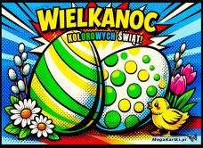 e-Kartka elektroniczne Kolorowe święta wielkanocne, kartki internetowe, pocztówki, pozdrowienia