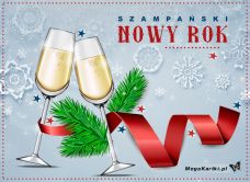 e-Kartka e Kartki z tagiem: Darmowe karki noworoczne Szampański Nowy Rok, kartki internetowe, pocztówki, pozdrowienia